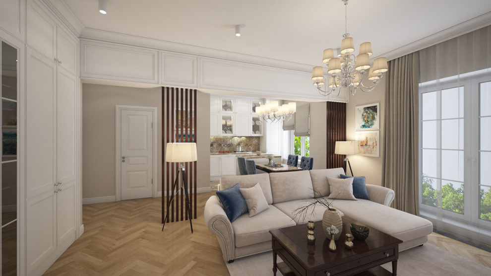 Дизайн-проект квартиры Кутузовский просп. 75 м2 (Современная классика)