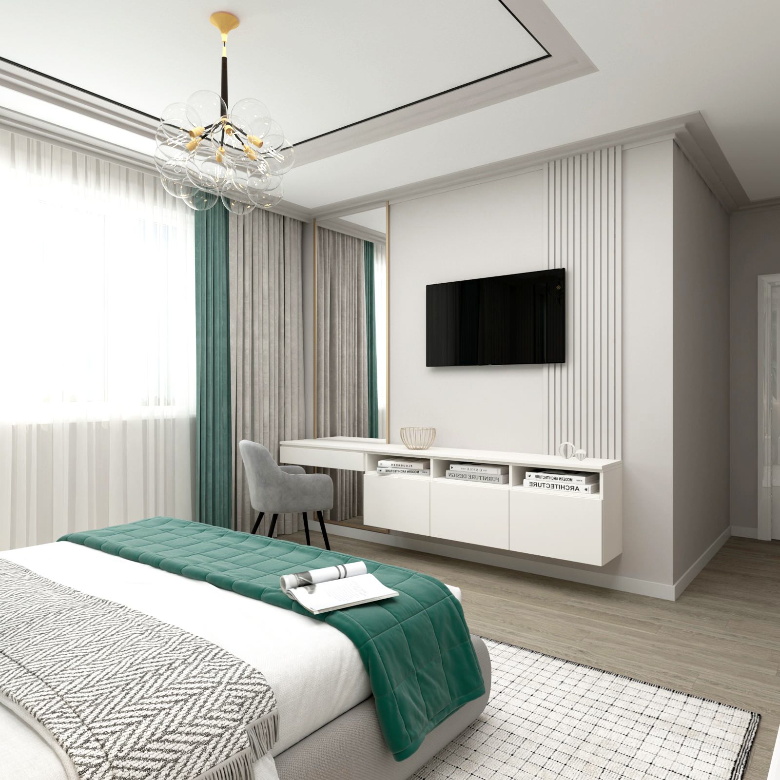 Спальня с ярким акцентом