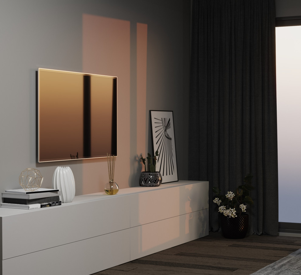 3д визуализация гостиной