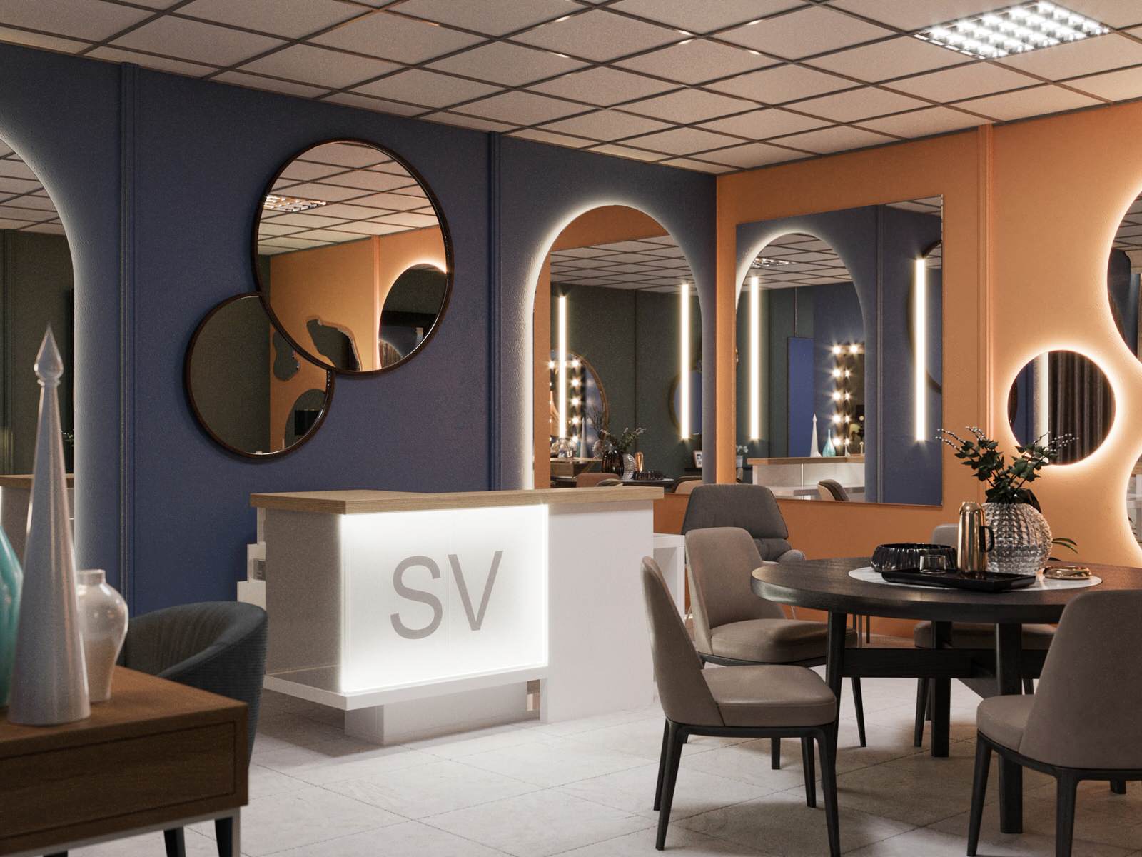 Визуализация Шоу-рум зеркала