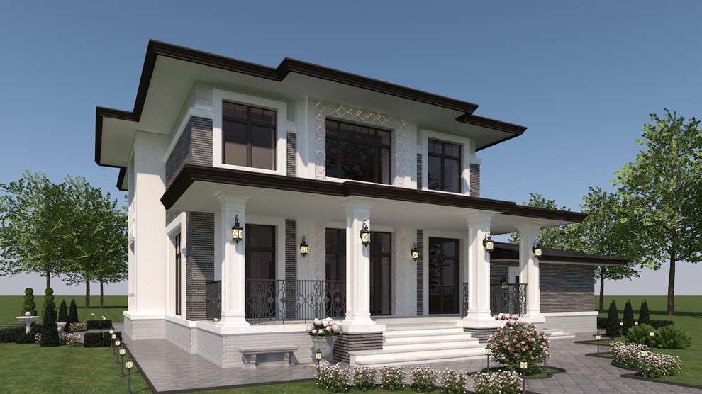 Обложка проекта: Неоклассика в архитектуре. Элегантный дом в Зеленом Городе.