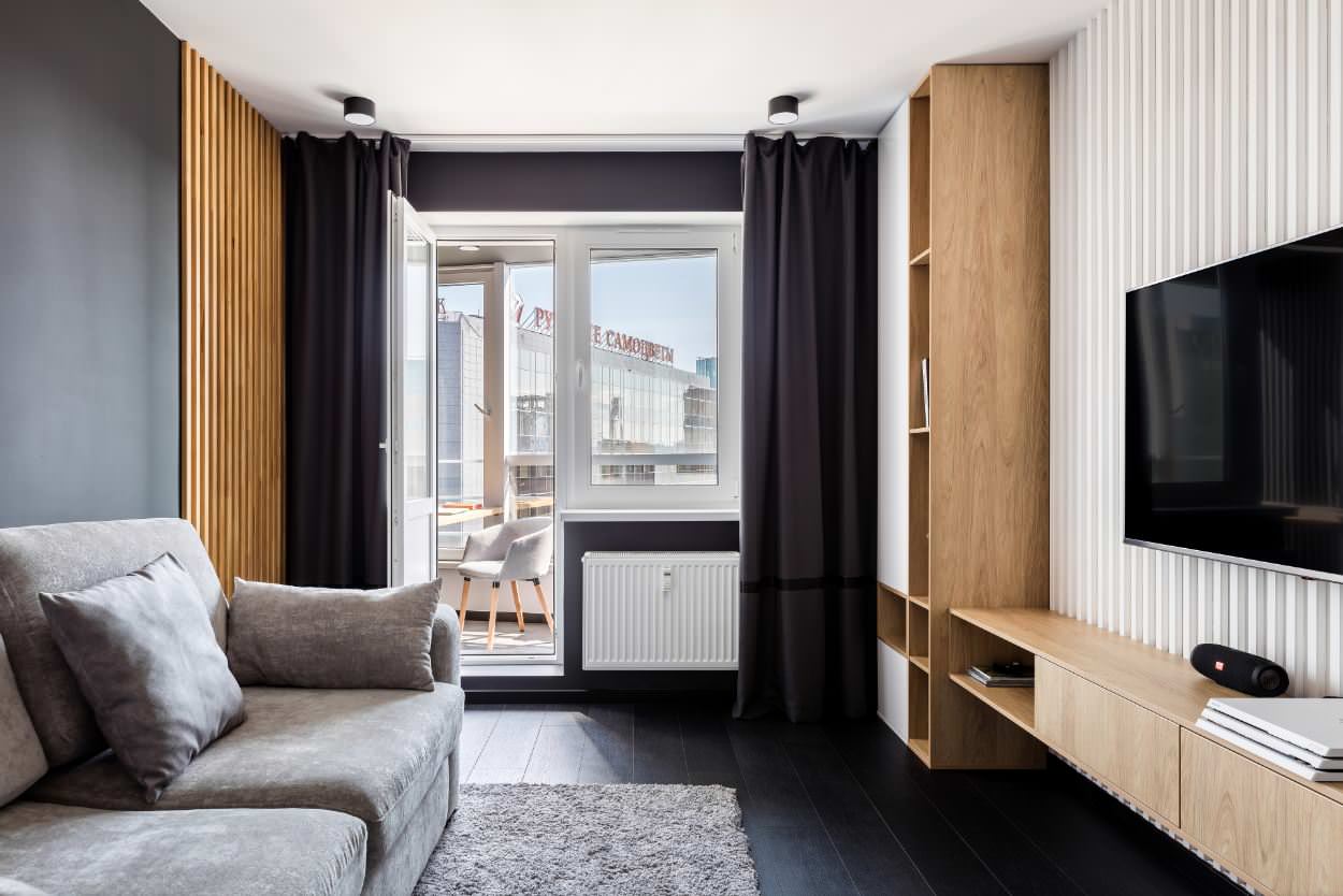 Строгий интерьер однокомнатной квартиры