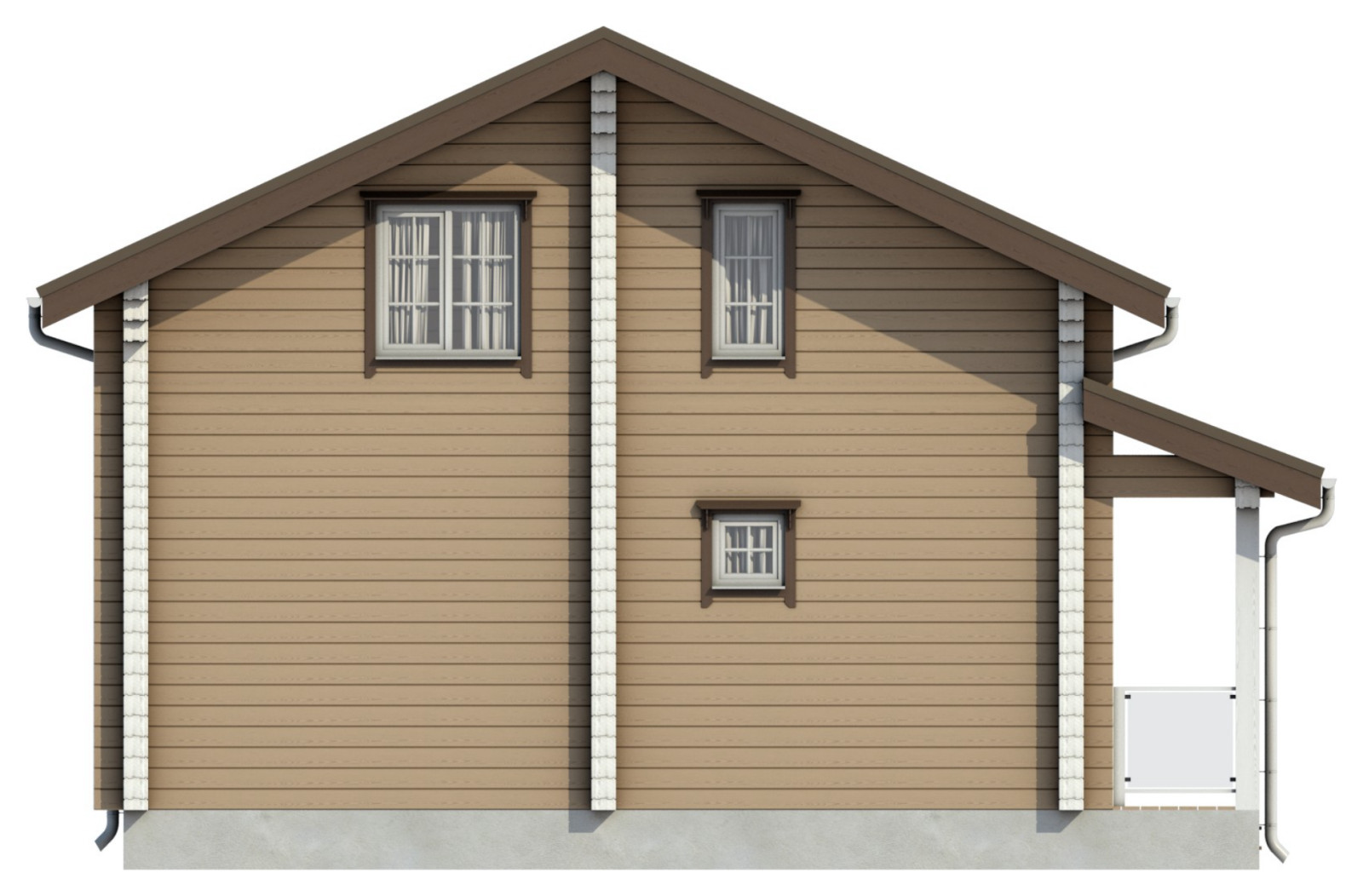 Деревянный дом из бруса по проекту 53 ПБ