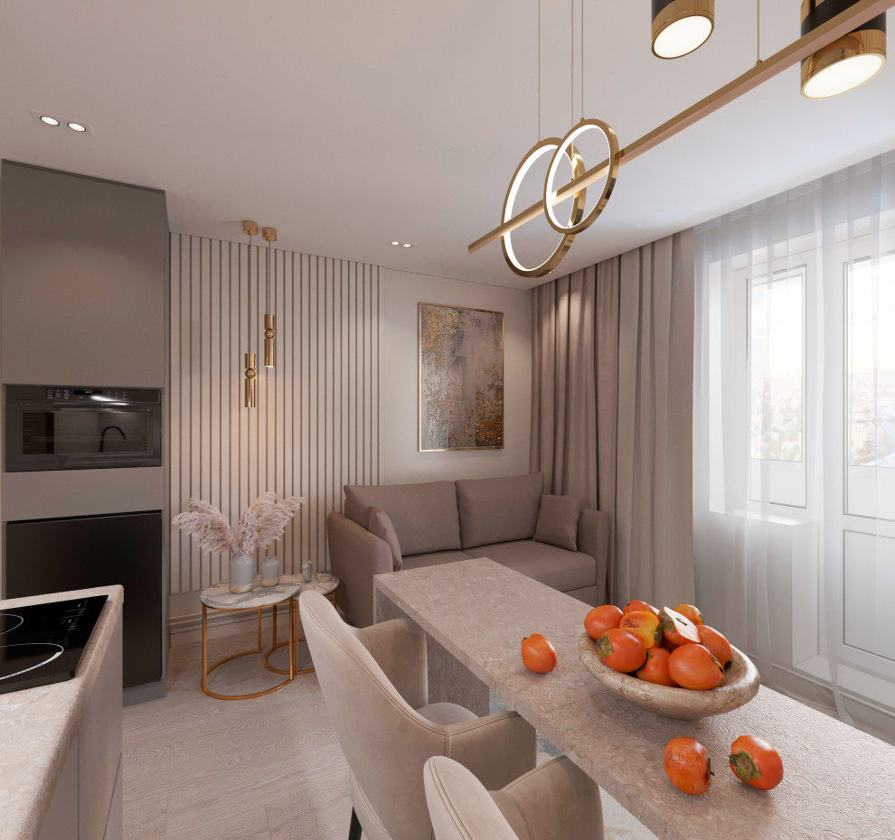 Дизайн-проект студии 21кв.м. для молодой девушки.