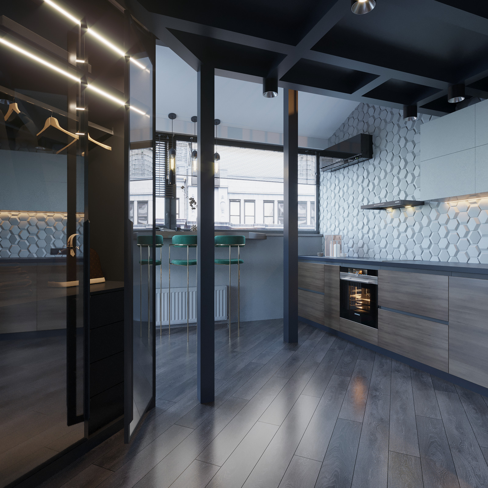 Интересная квартира в глубоких темных оттенках