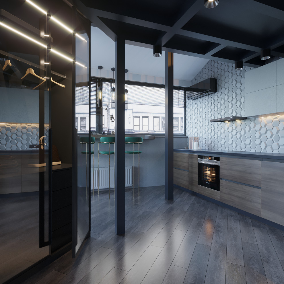 Интересная квартира в глубоких темных оттенках