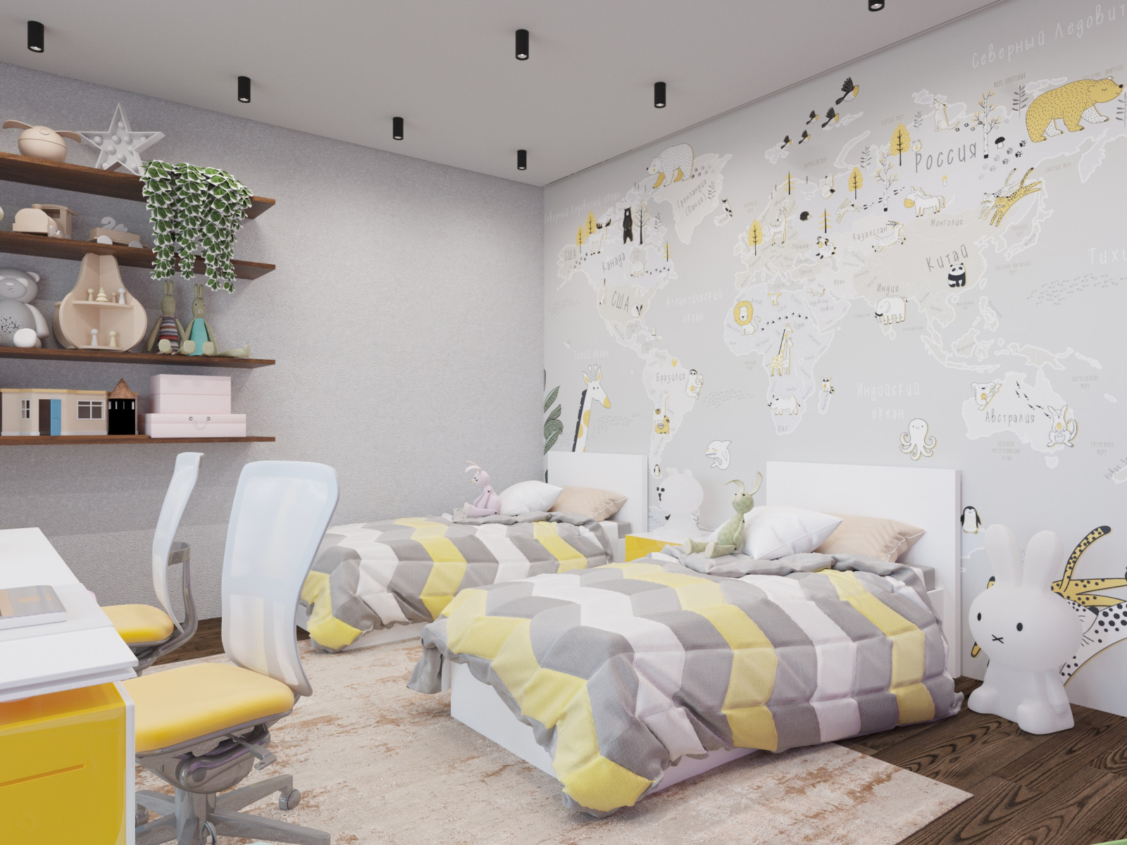 Современный интерьер двухуровневой квартиры