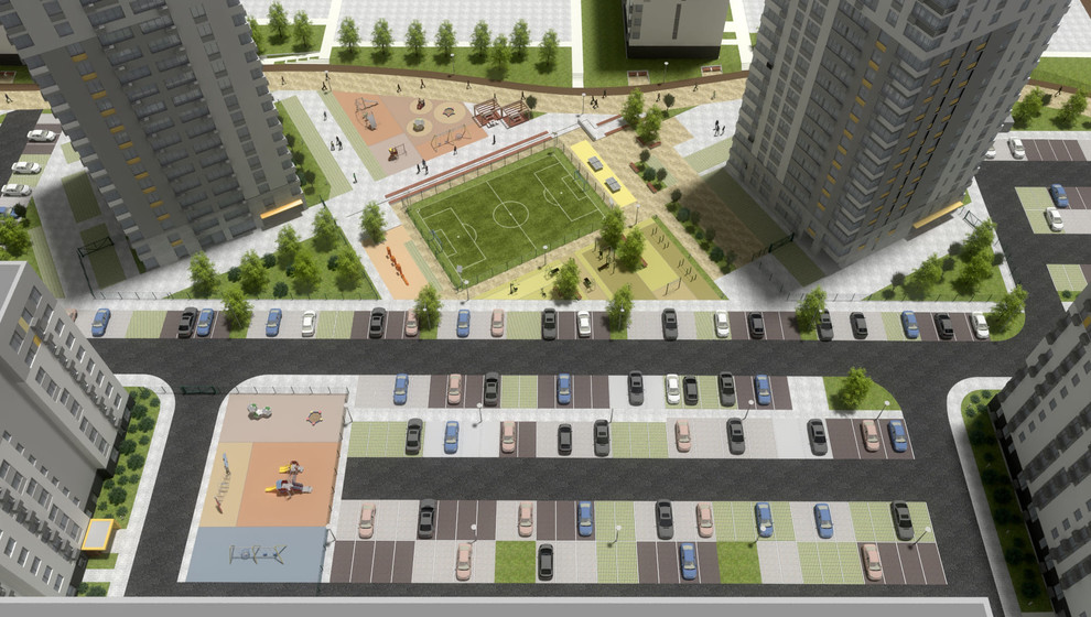 Эскизный проект благоустройства территории квартала "Видный"