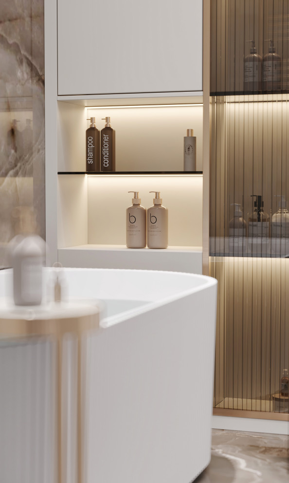 Санузел с пристенной ванной