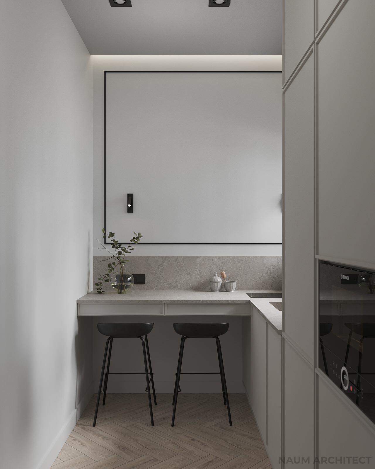 Кухня 5,6 м² при террасе в частном доме