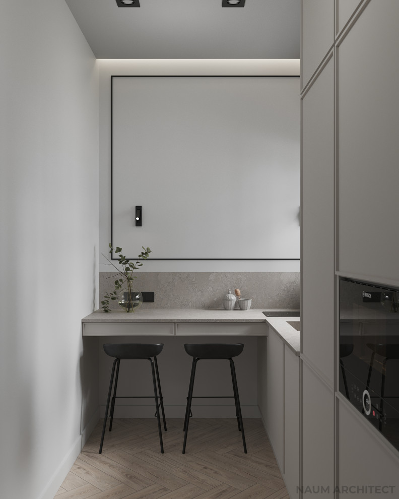 Кухня 5,6 м² при террасе в частном доме