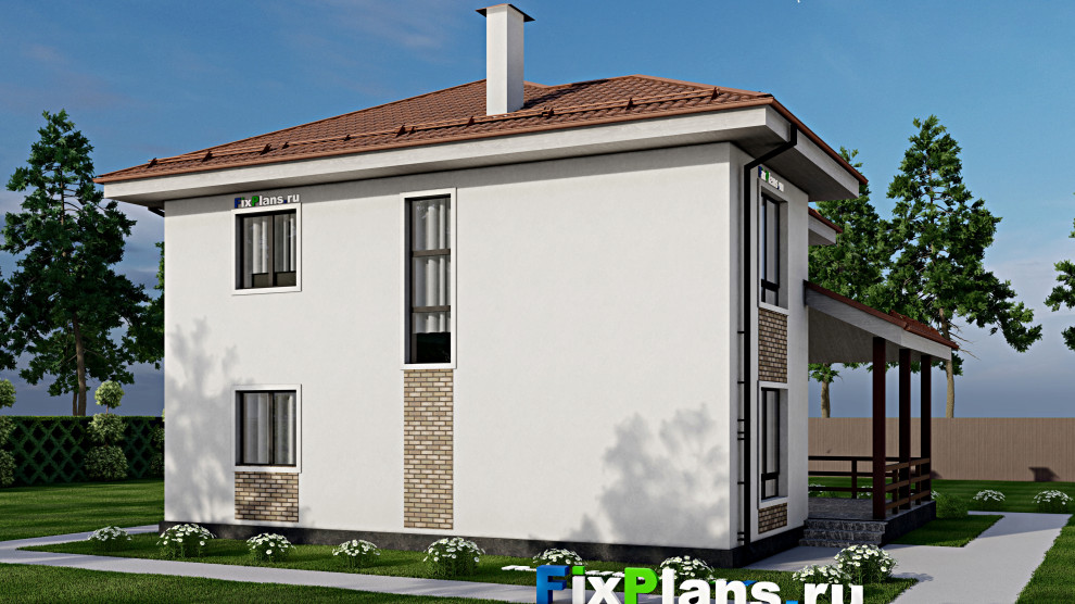 Проект двухэтажного дома 12х13 м S202м2 F-8684