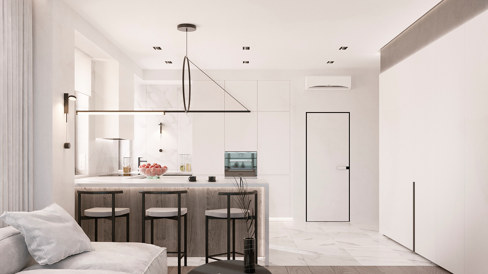 Свнетлый минималистичный интерьер