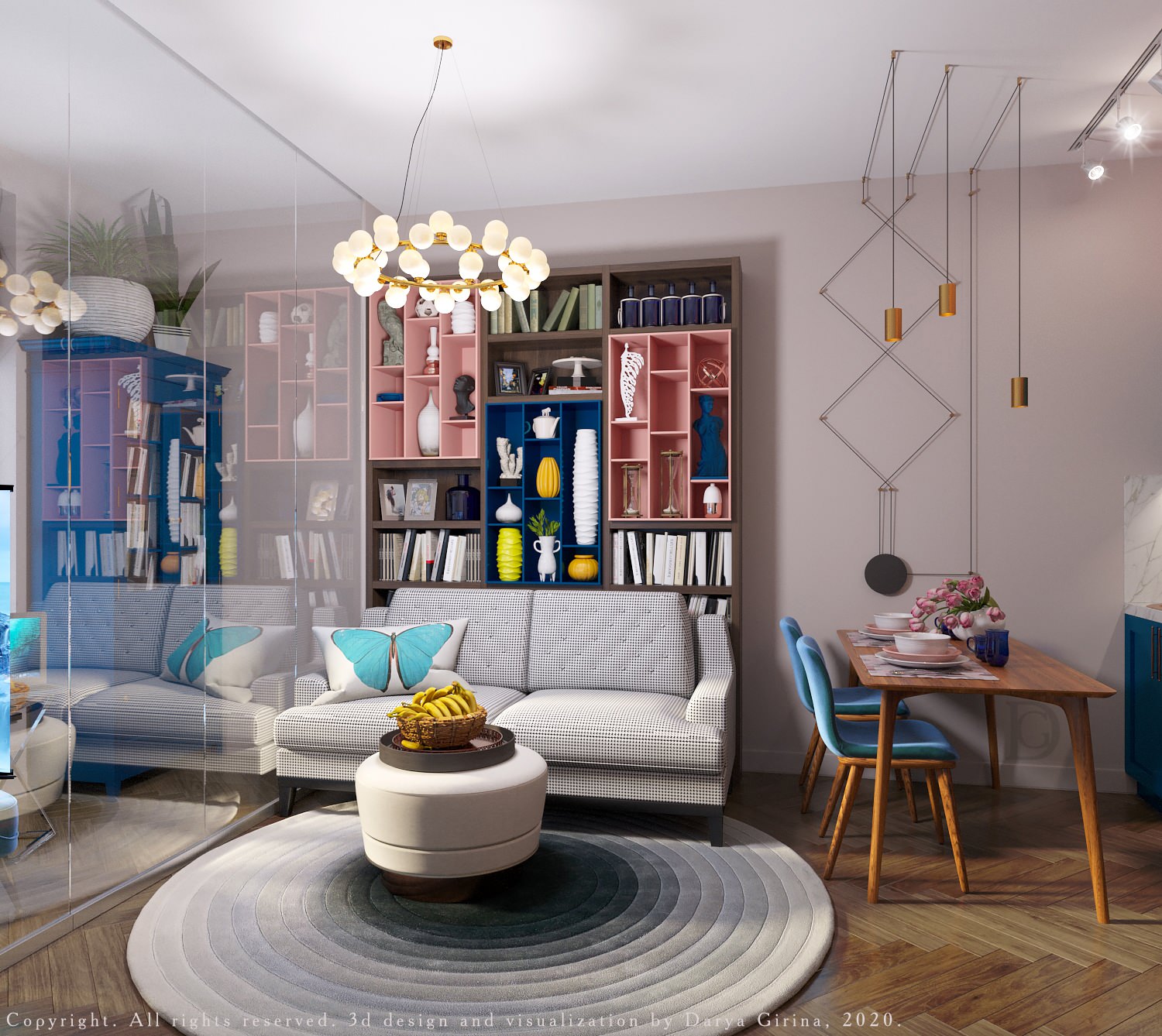 Interior design of a residential flat in The housing complex "Dynasty" at Moscow