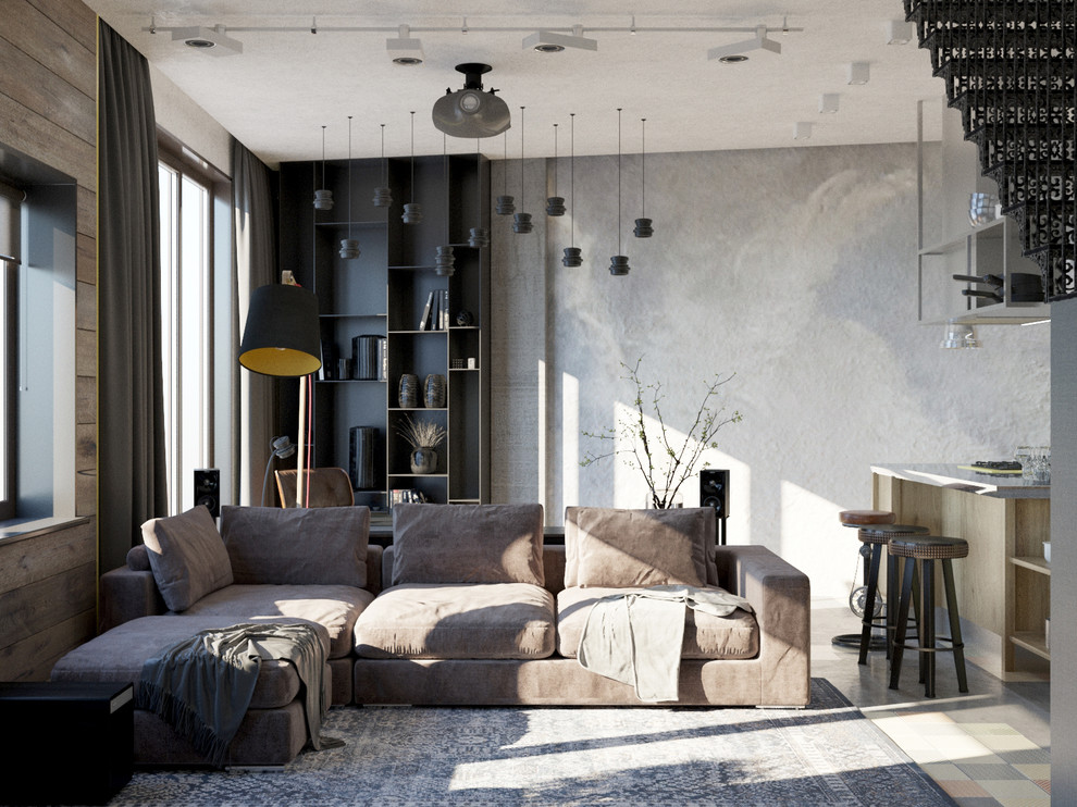 Брутальная двухуровневая квартира в Сочи