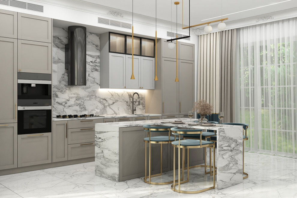 Светлая кухня в частом доме