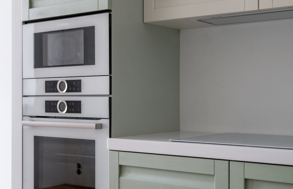 Кухня Натали из массива ясеня в цвете Авалон и Космик Латте от дизайнера