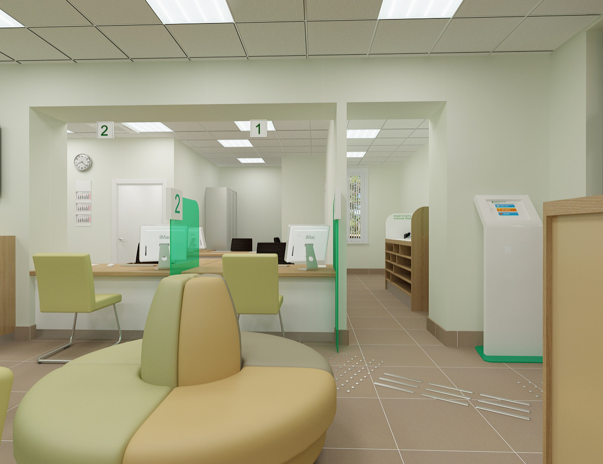 Дизайн-проект отделения ПАО Сбербанка Омская обл. г. Муромцево