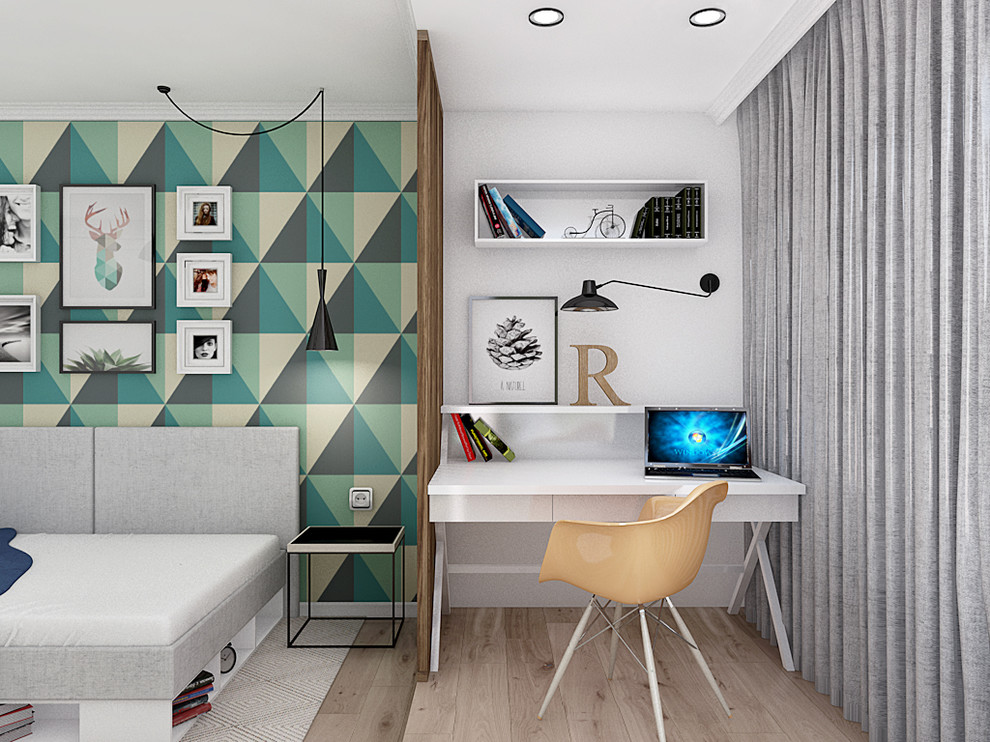 Гостиная и спальня в скандинавском стиле, ЖК "Царская столица".