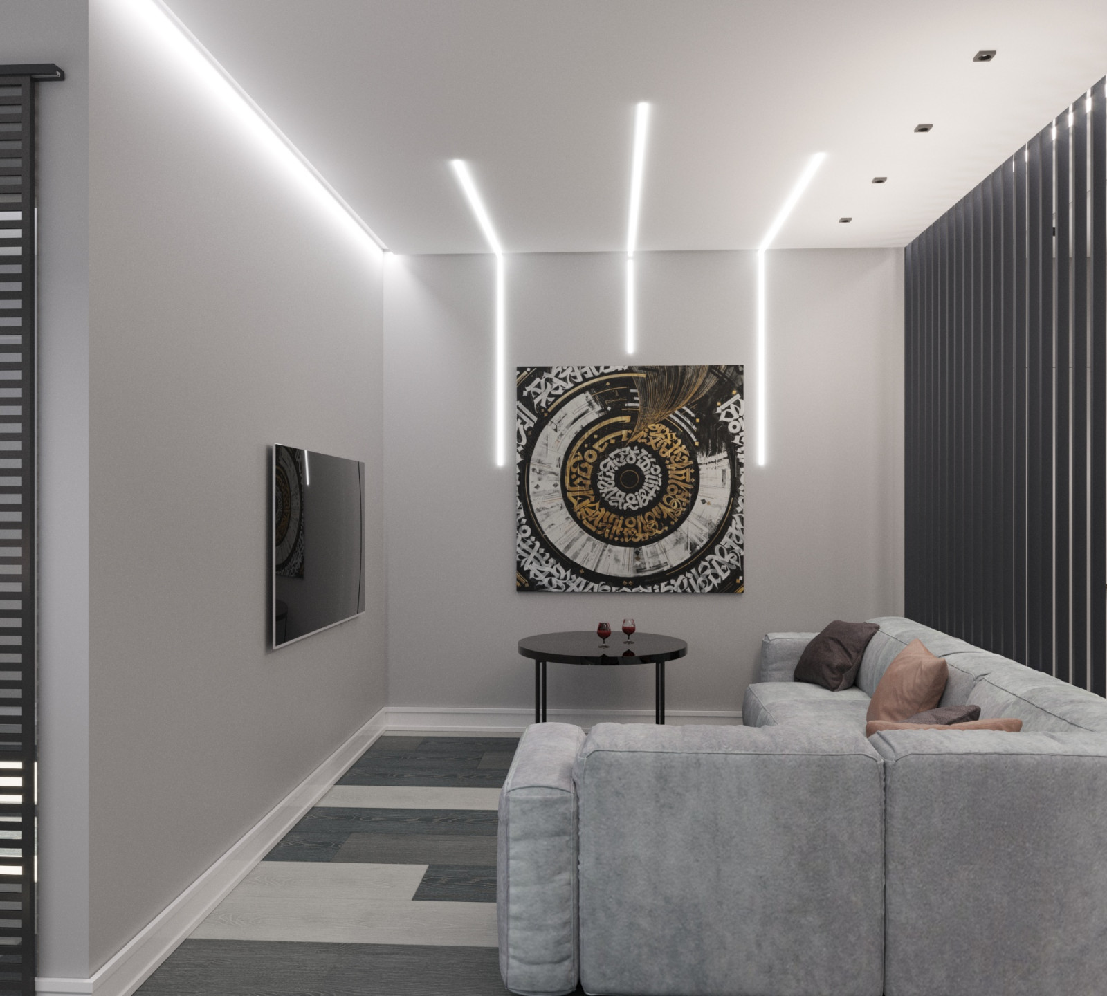 Black and white apartment