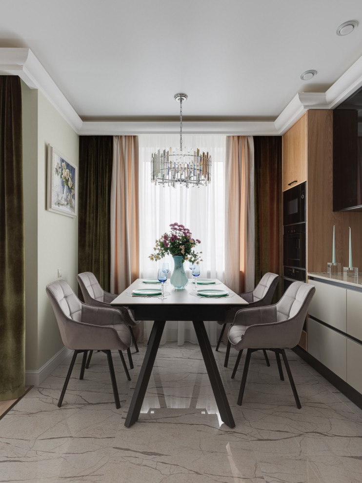 Кухня в светлых тонах для проекта в современном стиле