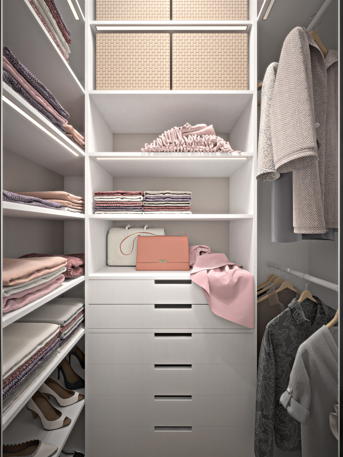 3к Шикарная квартира в современном классическом стиле. Спальня с гардеробной.