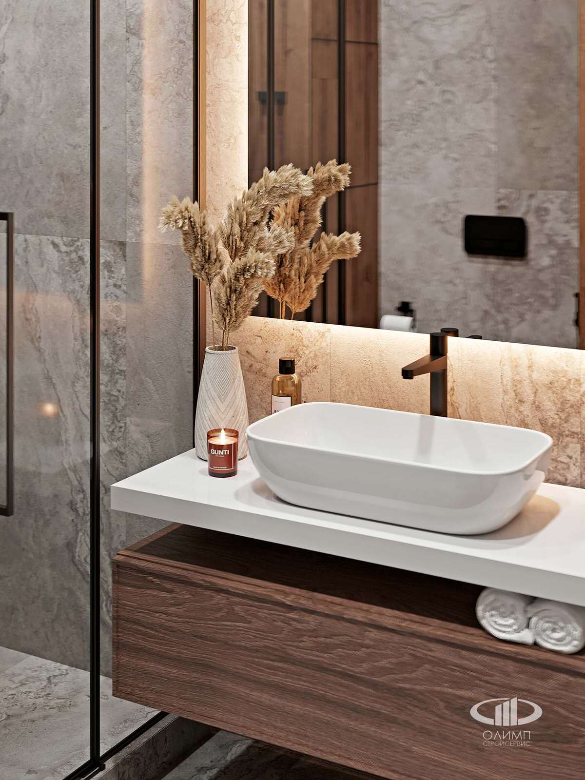 ЖК Крылья: Дизайн интерьера квартиры 50 кв.м. в современном стиле