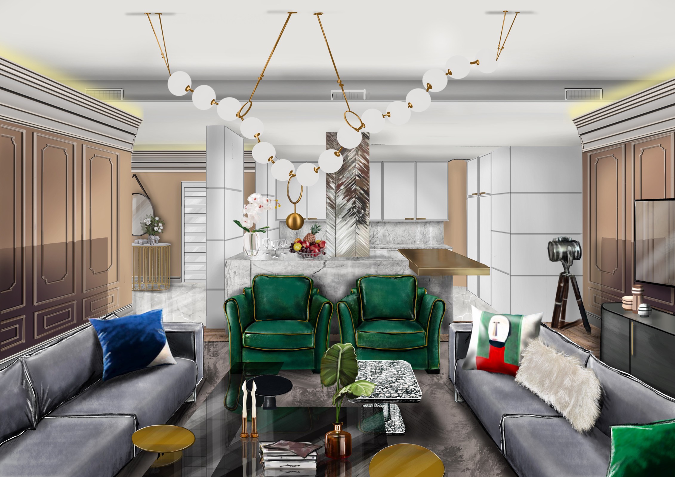 Дизайн решение гостиной-кухни