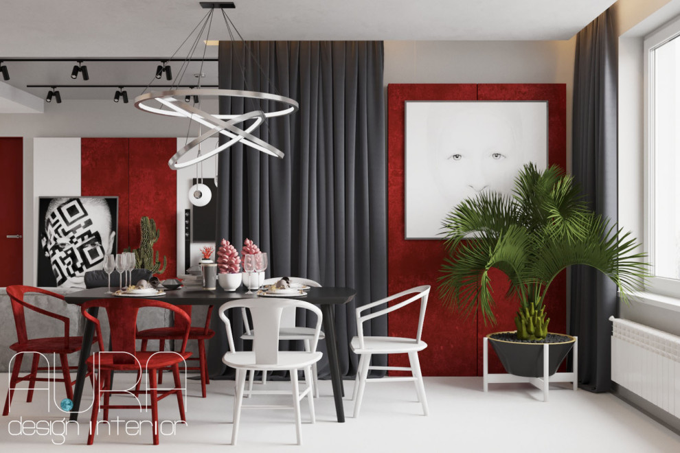 Дизайн гостиной и кухни