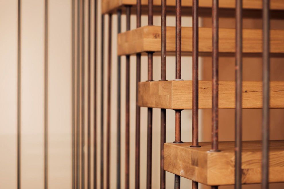 Консольная лестница с элементами ржавчины