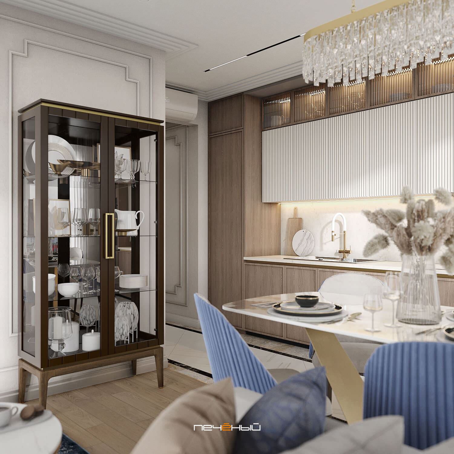 2024 Дизайн 3-комн. квартиры в стиле классика, 65 м², Москва, ЖК Life-Варшавская
