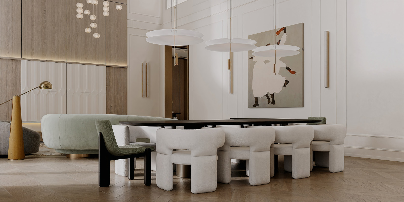 Обложка проекта: Просторная гостиная в коттедже