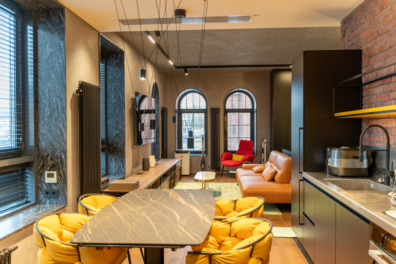 Брутальный интерьер аппартамоентов в ЖК Резиденции Архитекторов