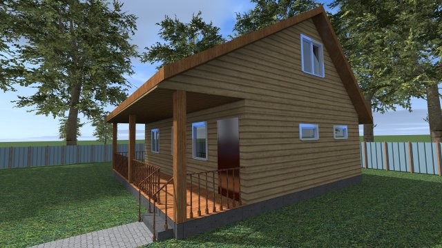 Каркасный дачный дом [007.14]