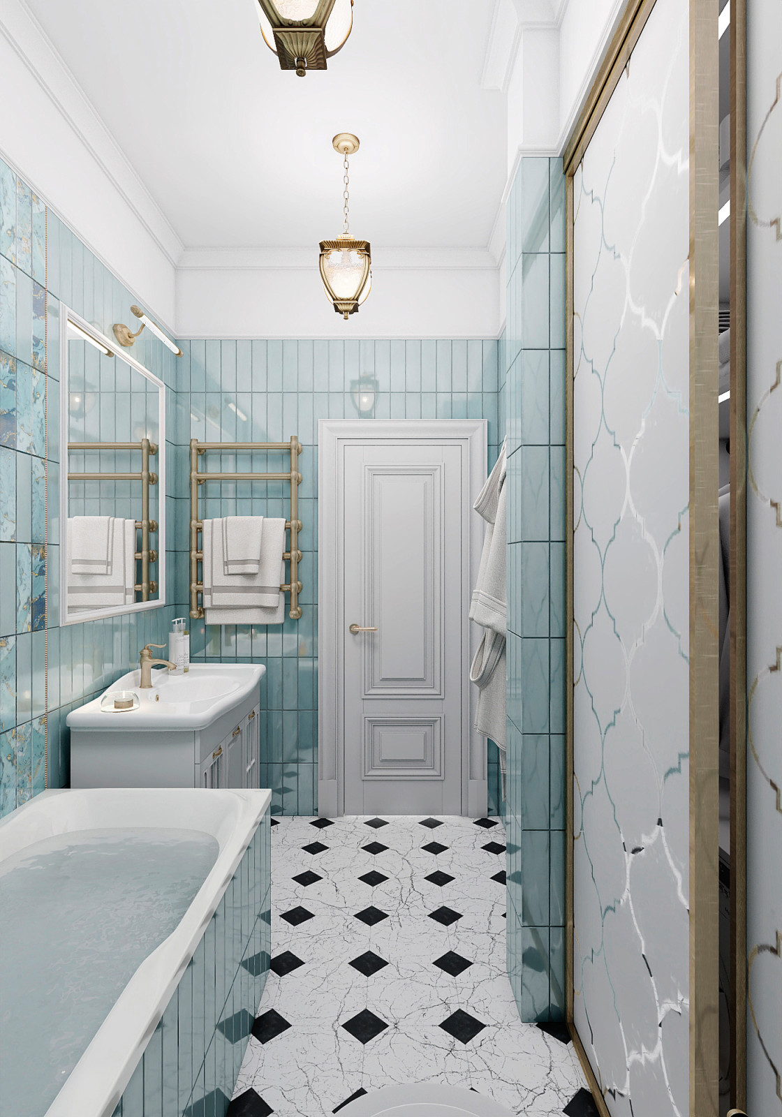 Утонченный проект с использованием разных стилей для семьи с двумя детьми