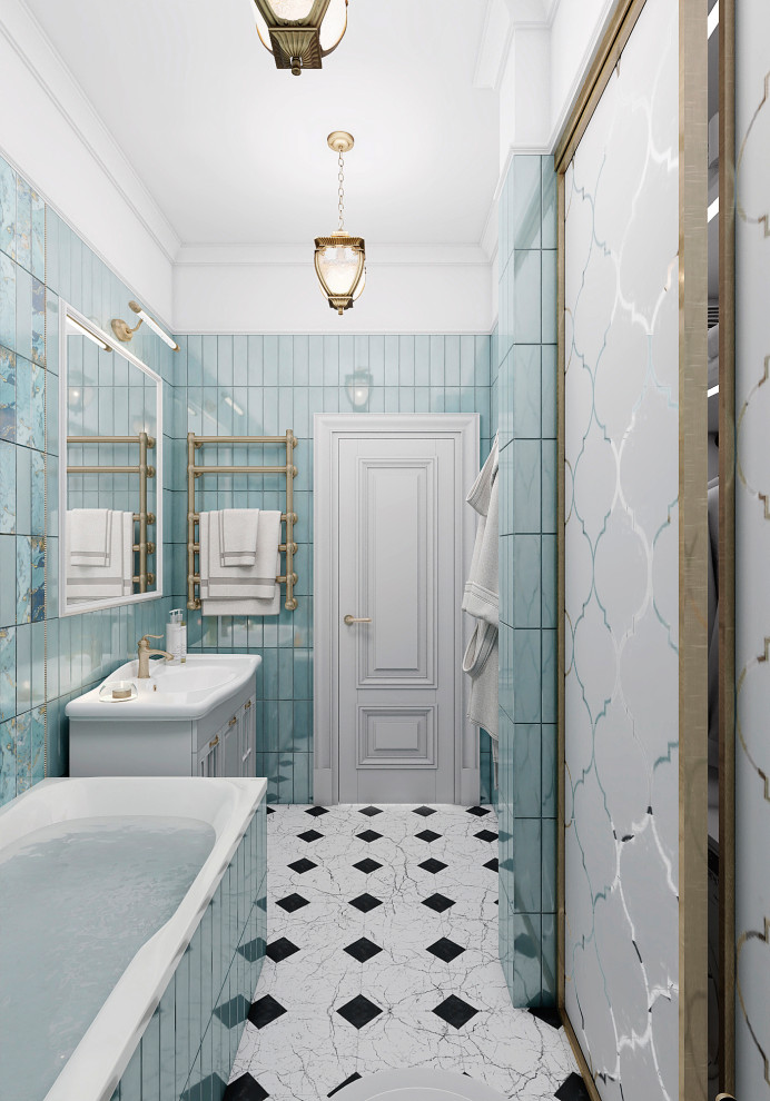 Утонченный проект с использованием разных стилей для семьи с двумя детьми