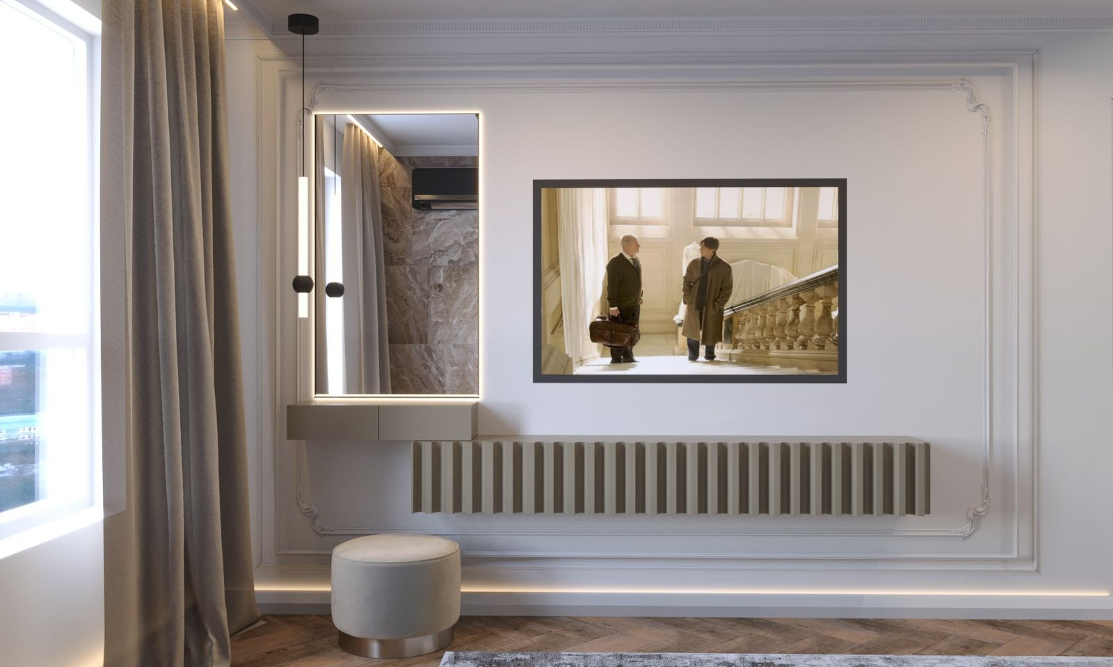 Просторная квартира с гостевой в классическом стиле