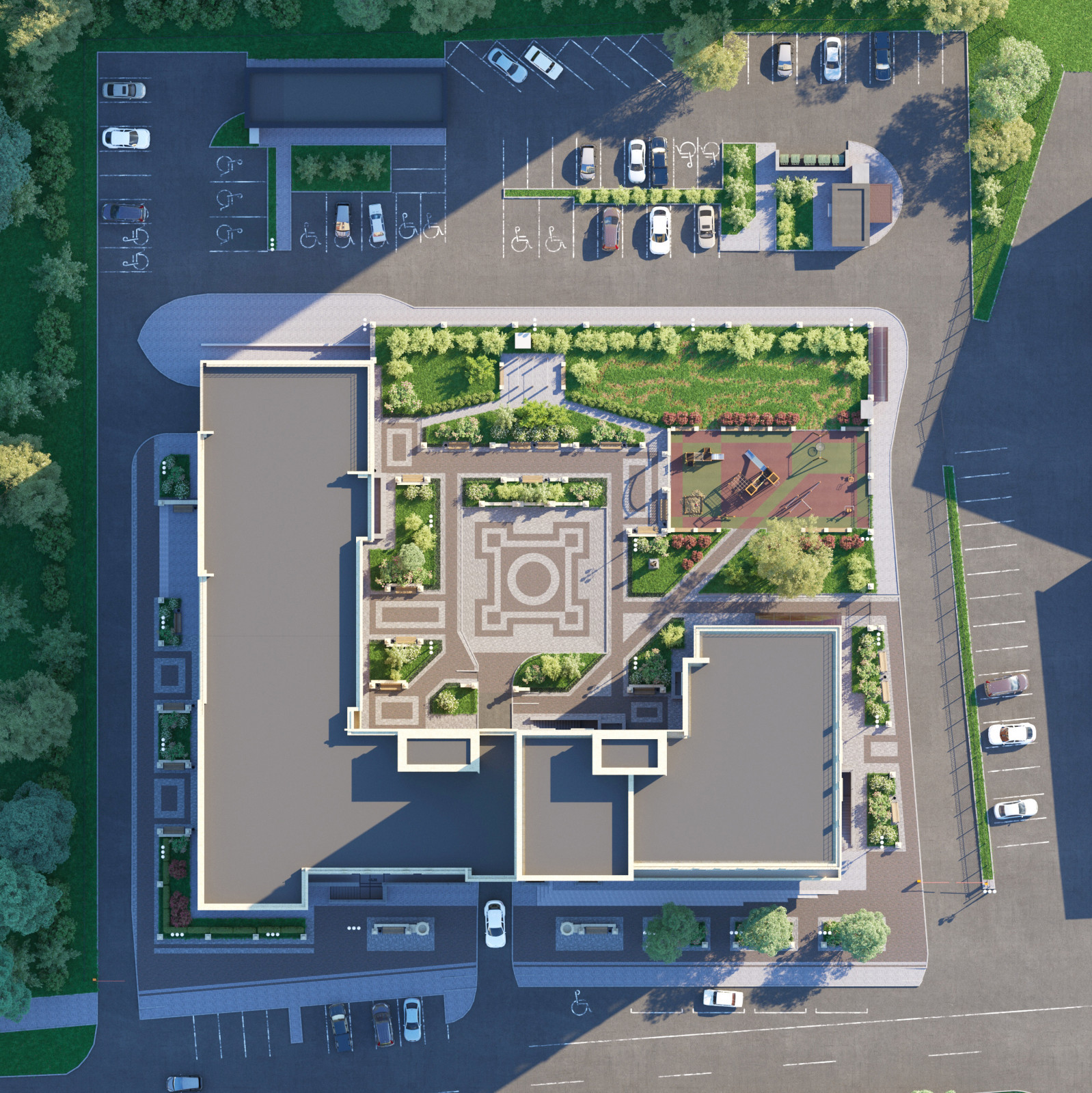 Благоустройство, ЖК "БУЛГАКОВ", СК "СТРИЖИ",Новосибирск