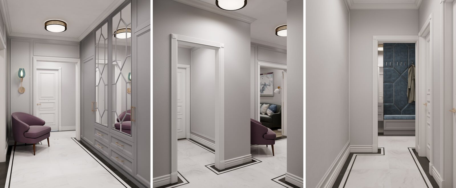 Дизайн интерьера в светлых тонах в новостройке Москвы