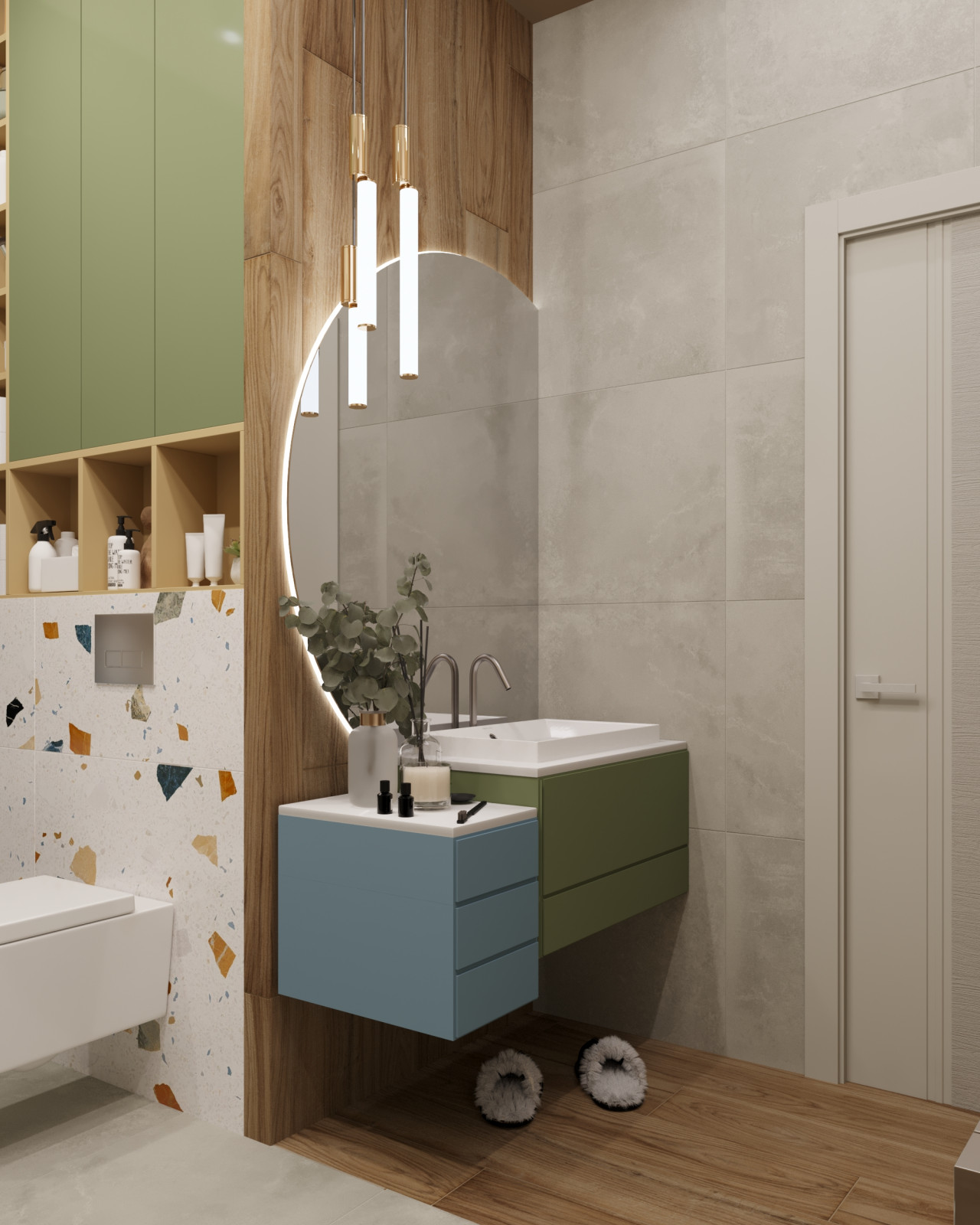 Ванная комната по проекту monochrome design