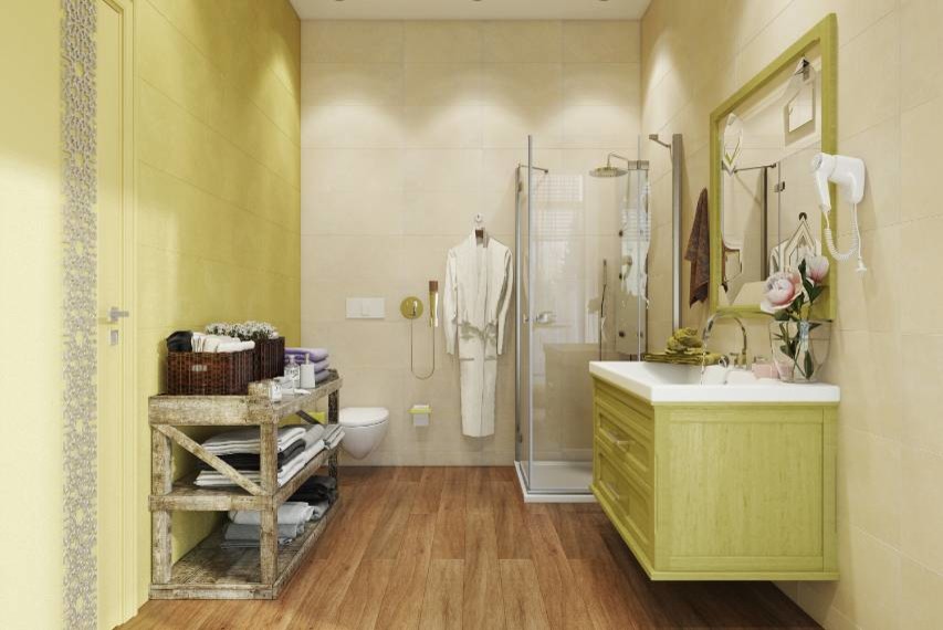 Интерьер загородного дома в Подмосковье. Ванные комнаты.