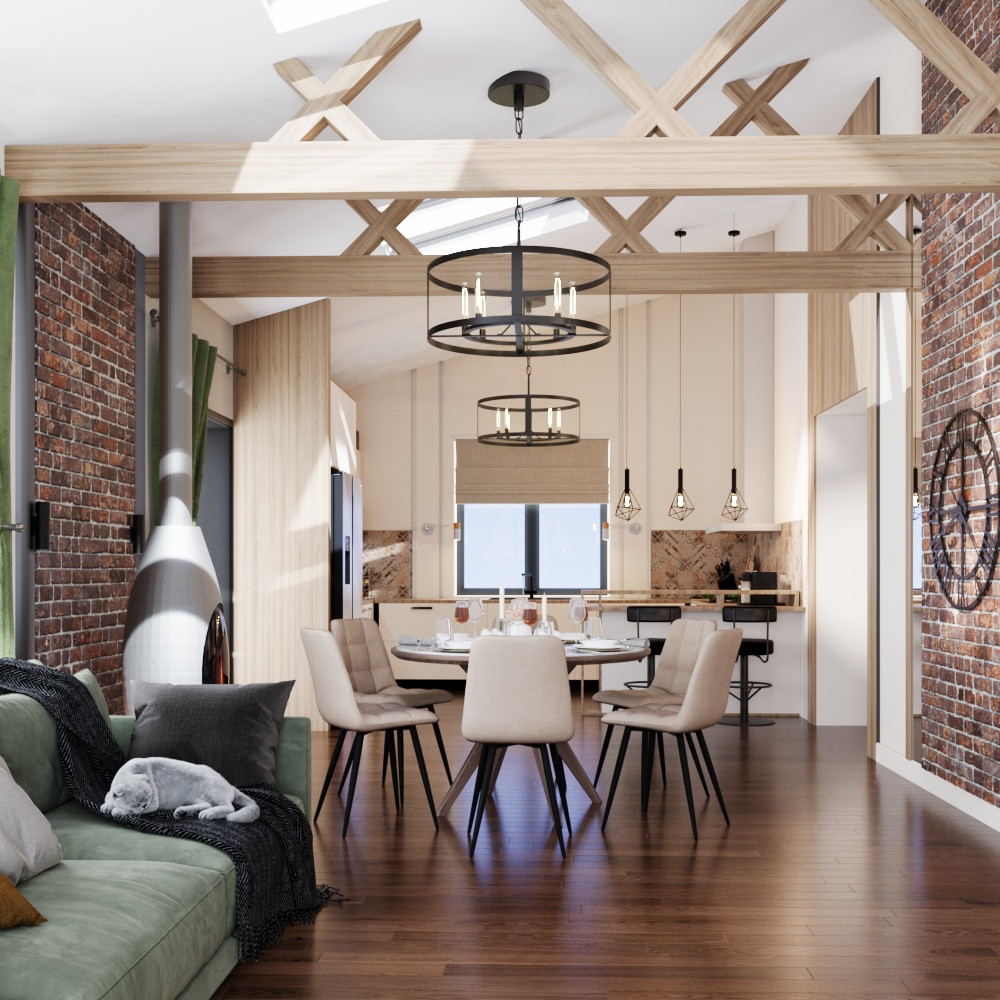 Обложка проекта: Небольшой проект кухни гостиной для дома.