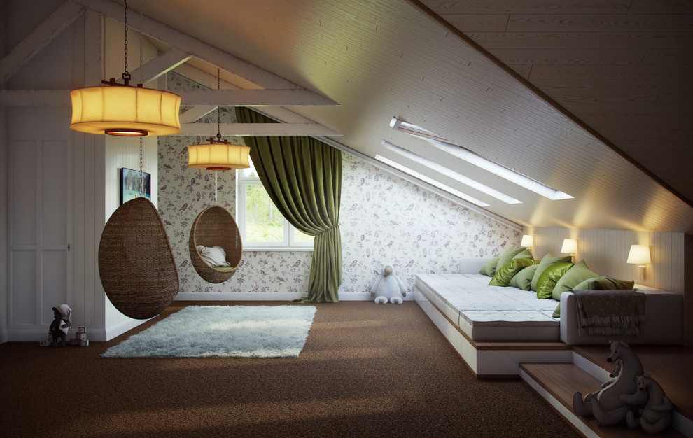 Интерьер двухэтажного загородного дома