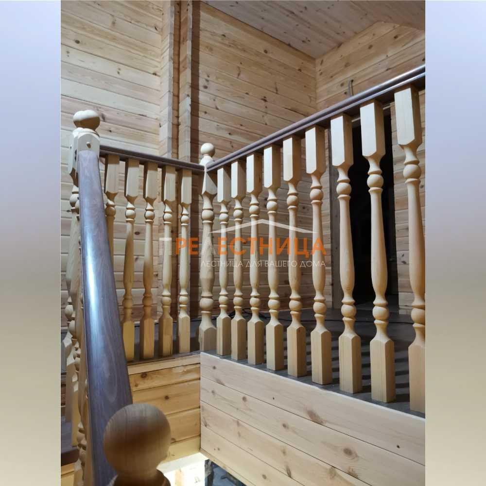 Лестница с деревянным ограждением Ассоль 41
