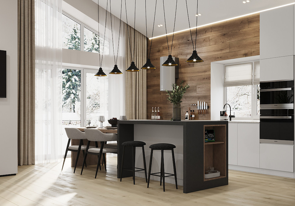 Дом для семьи в стиле минимализм 125 м². Посёлок Костюнино