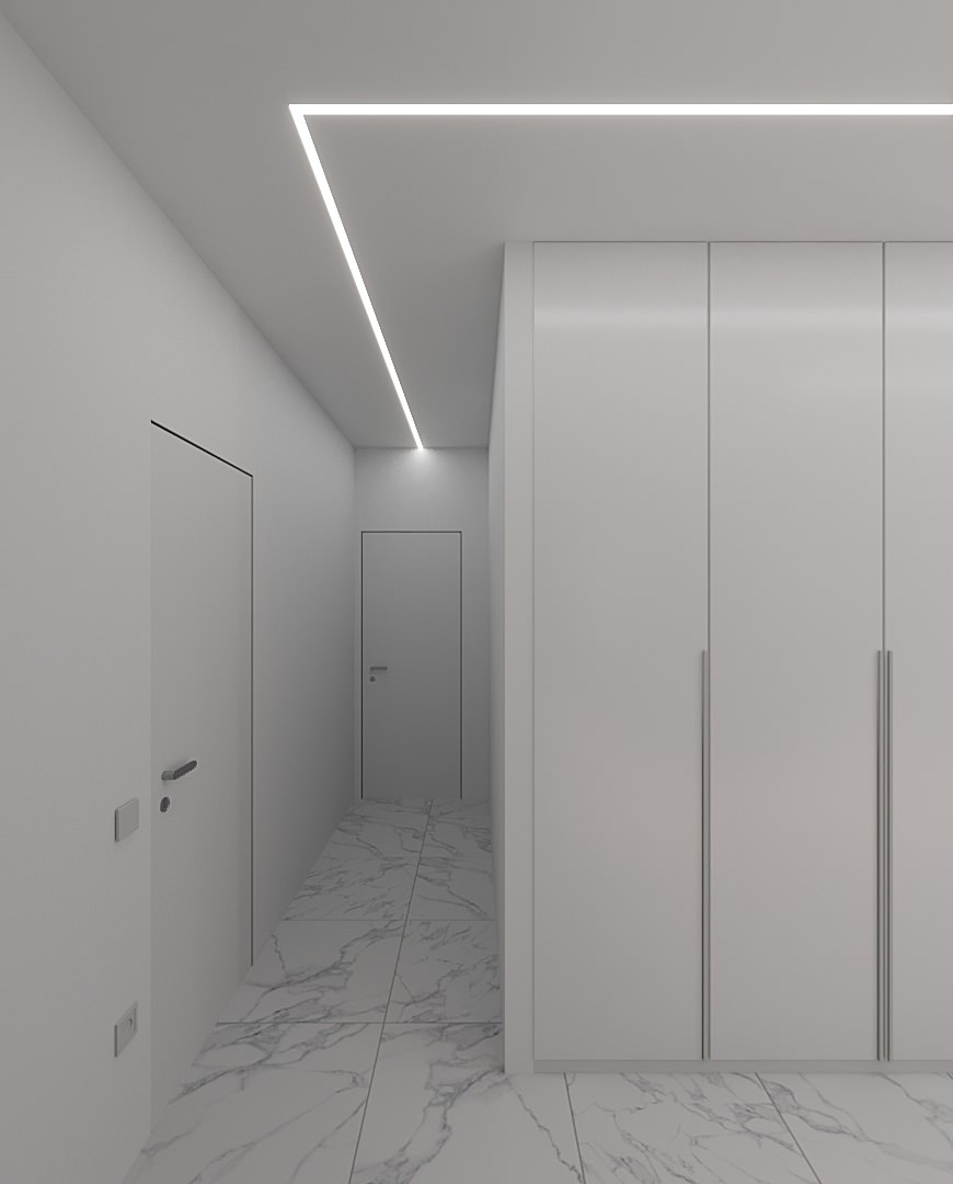 Интерьер Квартиры 84 м2 в Москве в современном минимализме.  Жк Настроение