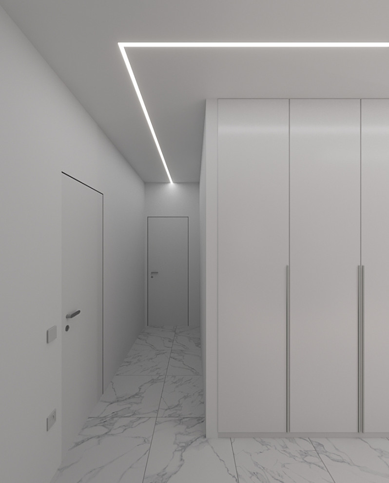 Интерьер Квартиры 84 м2 в Москве в современном минимализме.  Жк Настроение