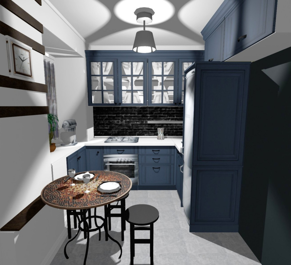 Обложка проекта: Дизайн-проект маленькой кухни в доме с планировкой хрущевка