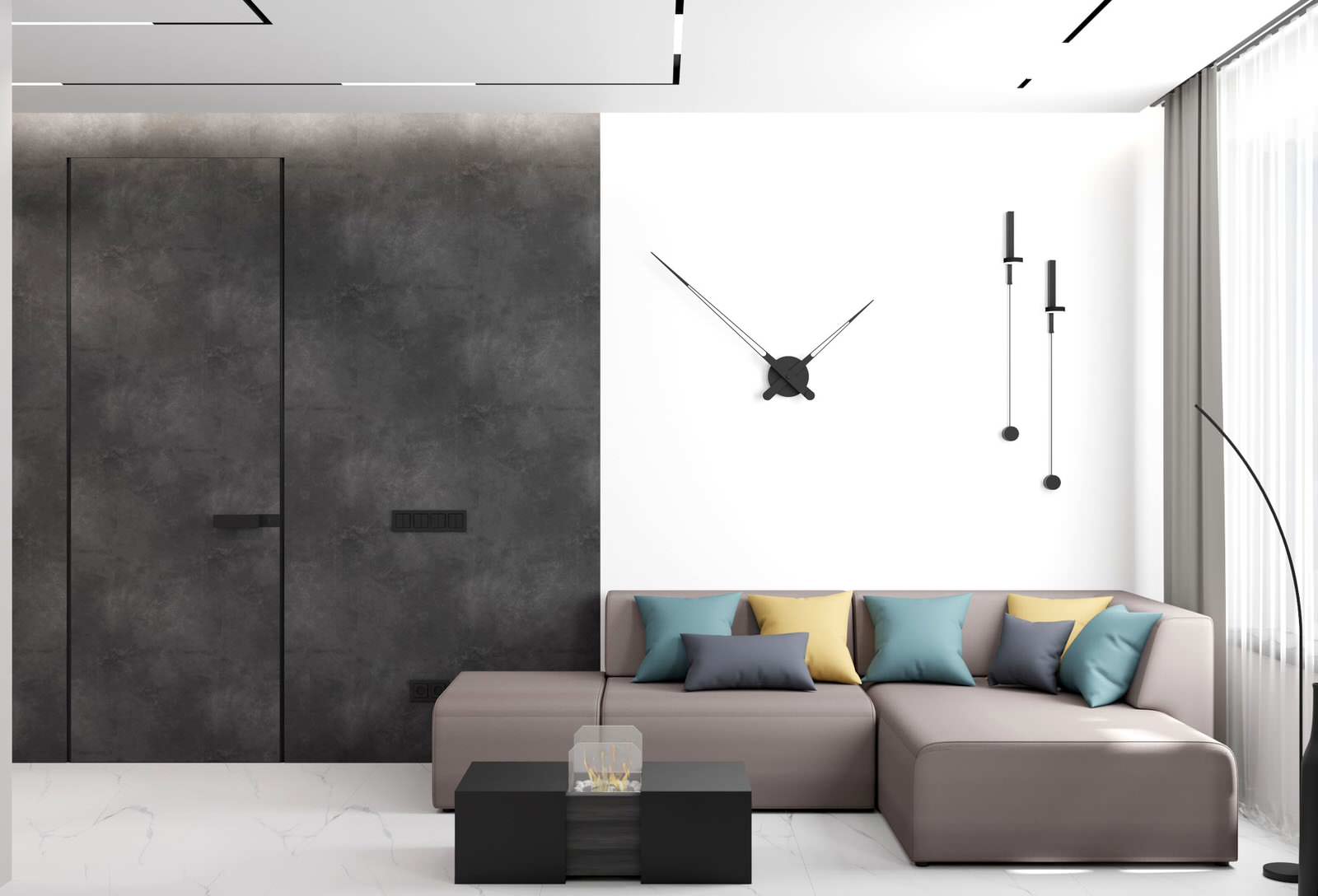 Кухня - гостиная из проекта квартиры в ЖК "Домашний"