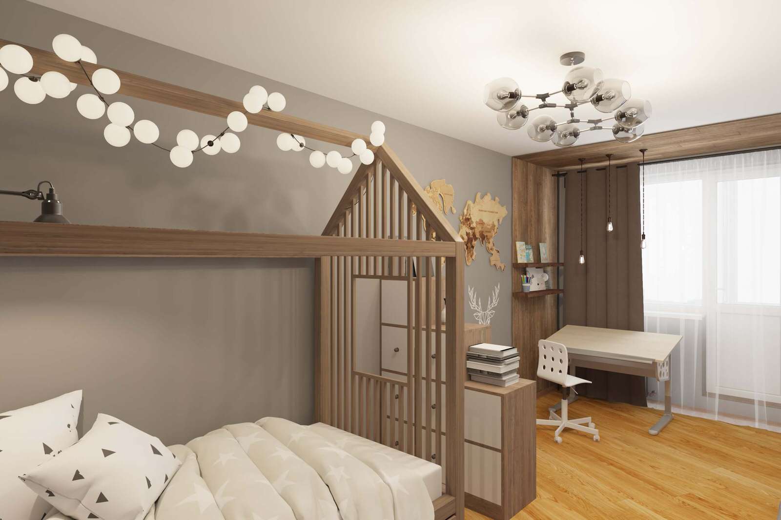 Трехкомнатная квартира 75м2 в стиле лофт, в доме серии П-3